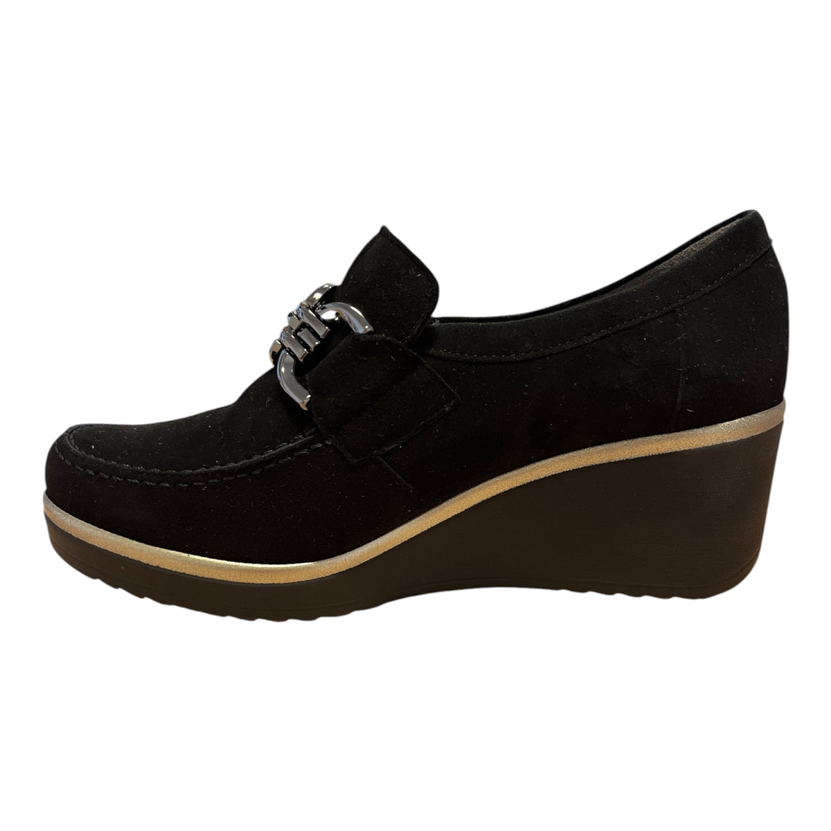 Pitillos Black Suede Wedge Shoes 20.530