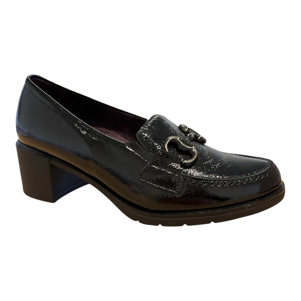 Pitillos Black Patent Heeled Loafers 11.621