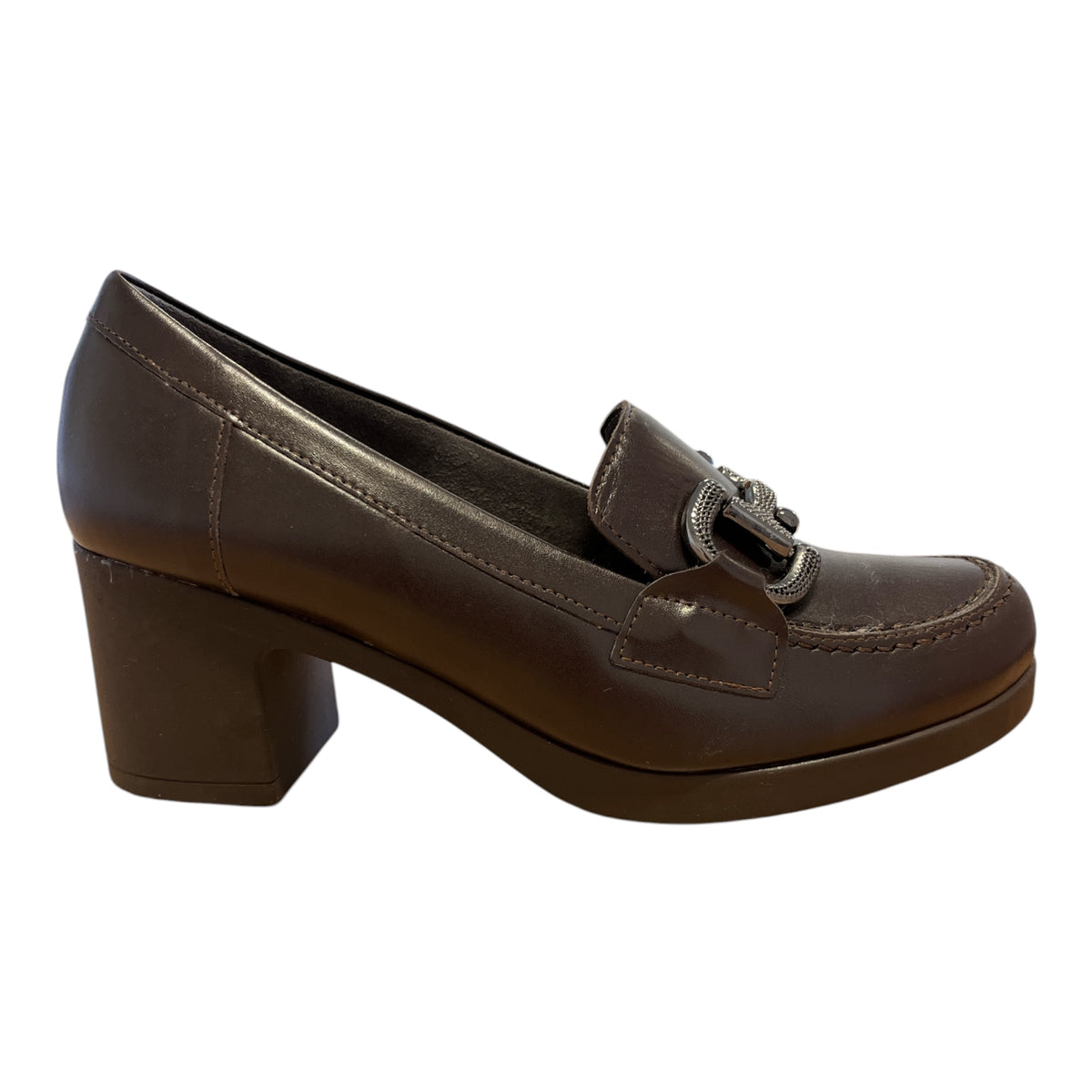 Pitillos Brown Heeled Loafers 30.503