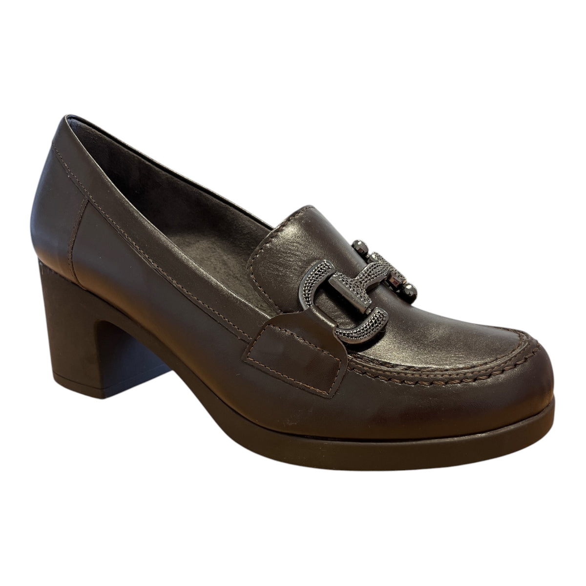 Pitillos Brown Heeled Loafers 30.503