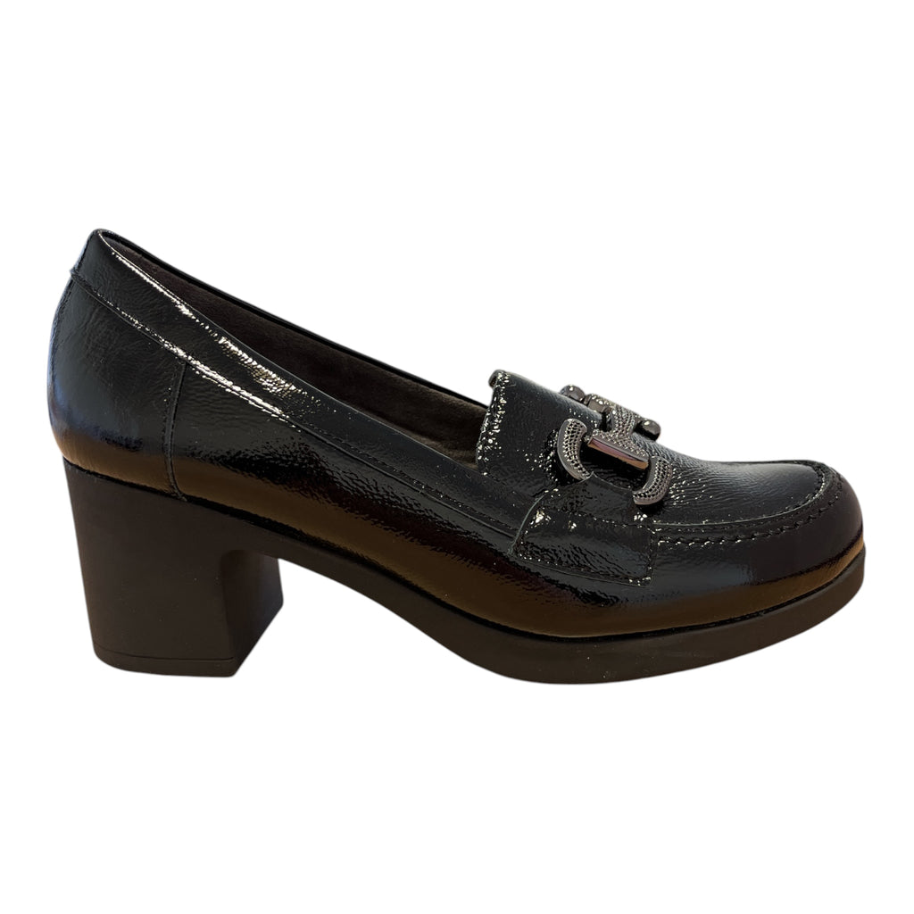 Pitillos Black Patent Heeled Loafers 30.502