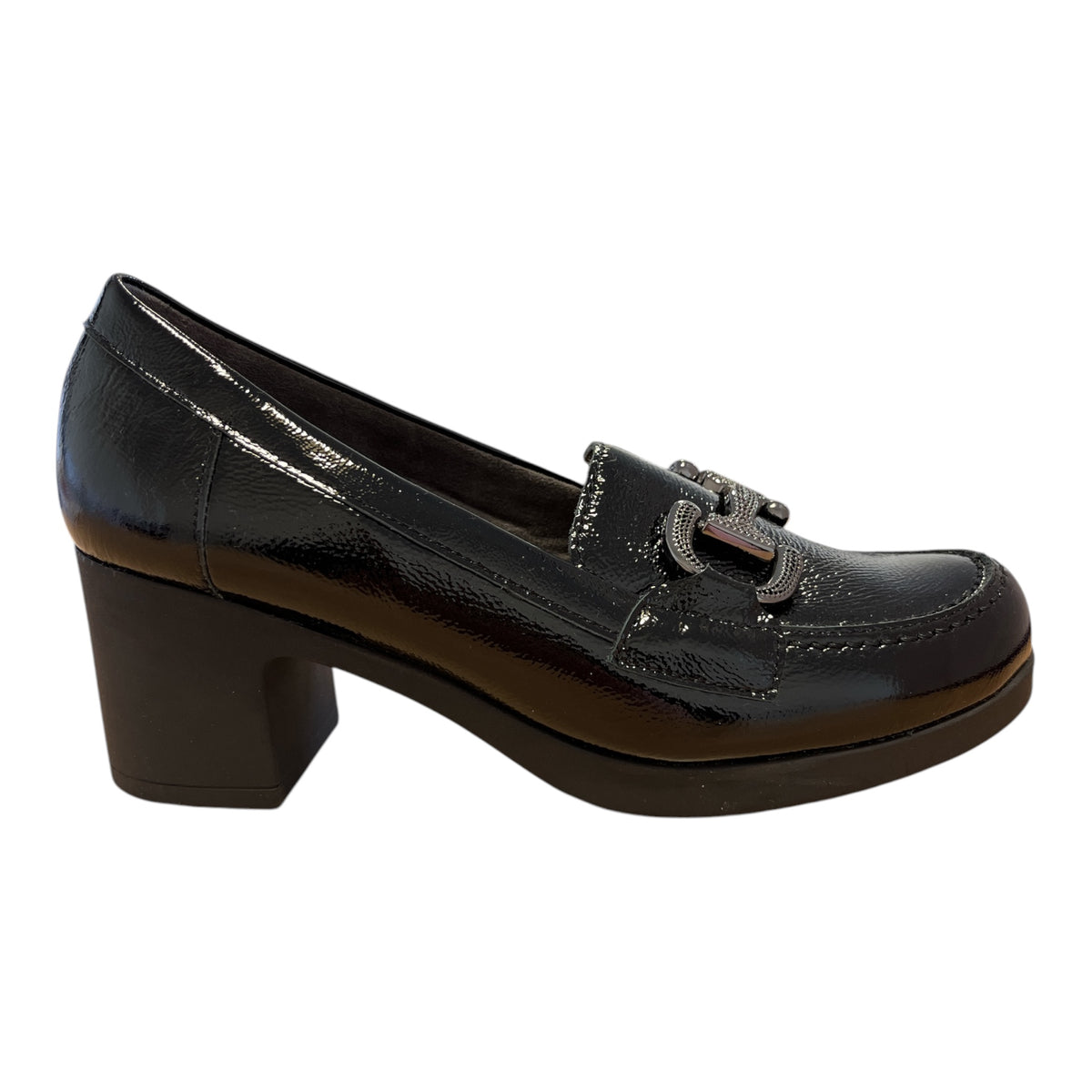 Pitillos Black Patent Heeled Loafers 30.502