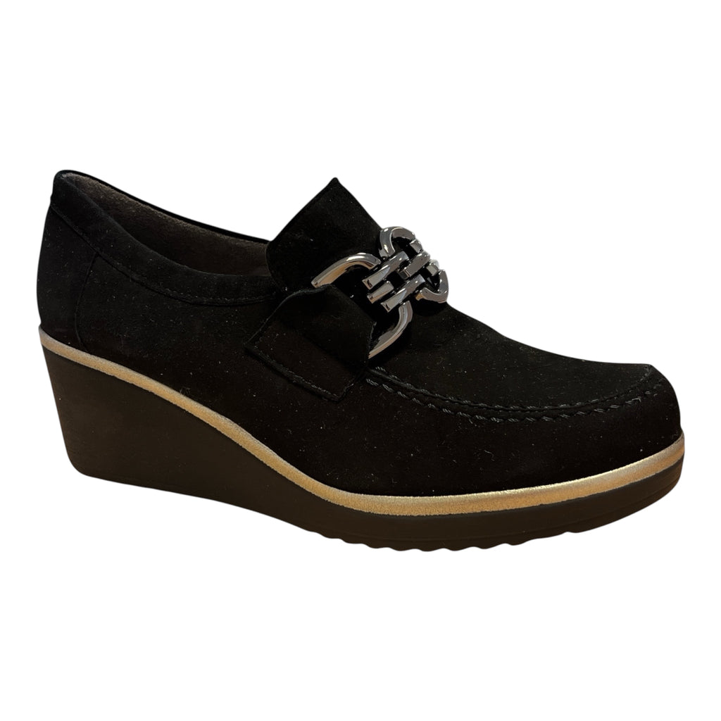 Pitillos Black Suede Wedge Shoes 20.530