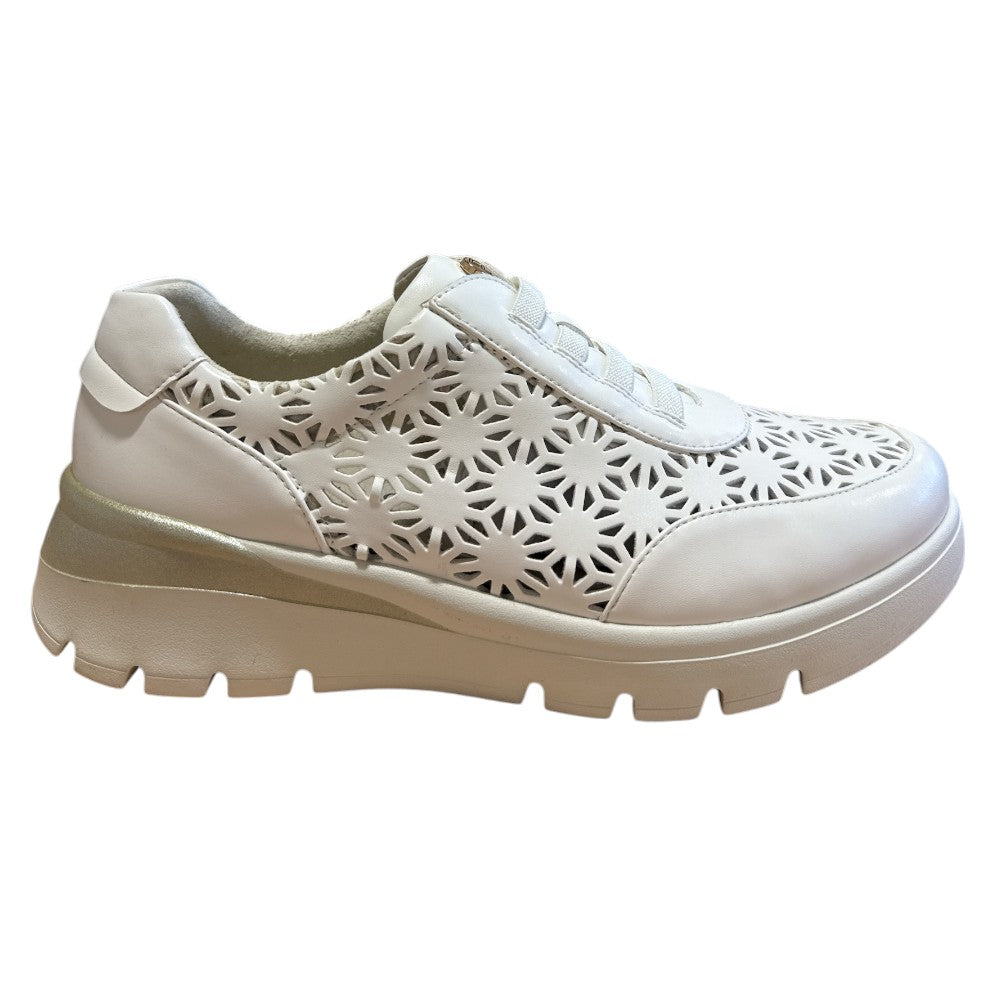 Pitillos 11.090 White Leather Slip On Casual Shoe