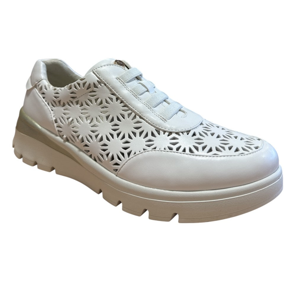 Pitillos 11.090 White Leather Slip On Casual Shoe