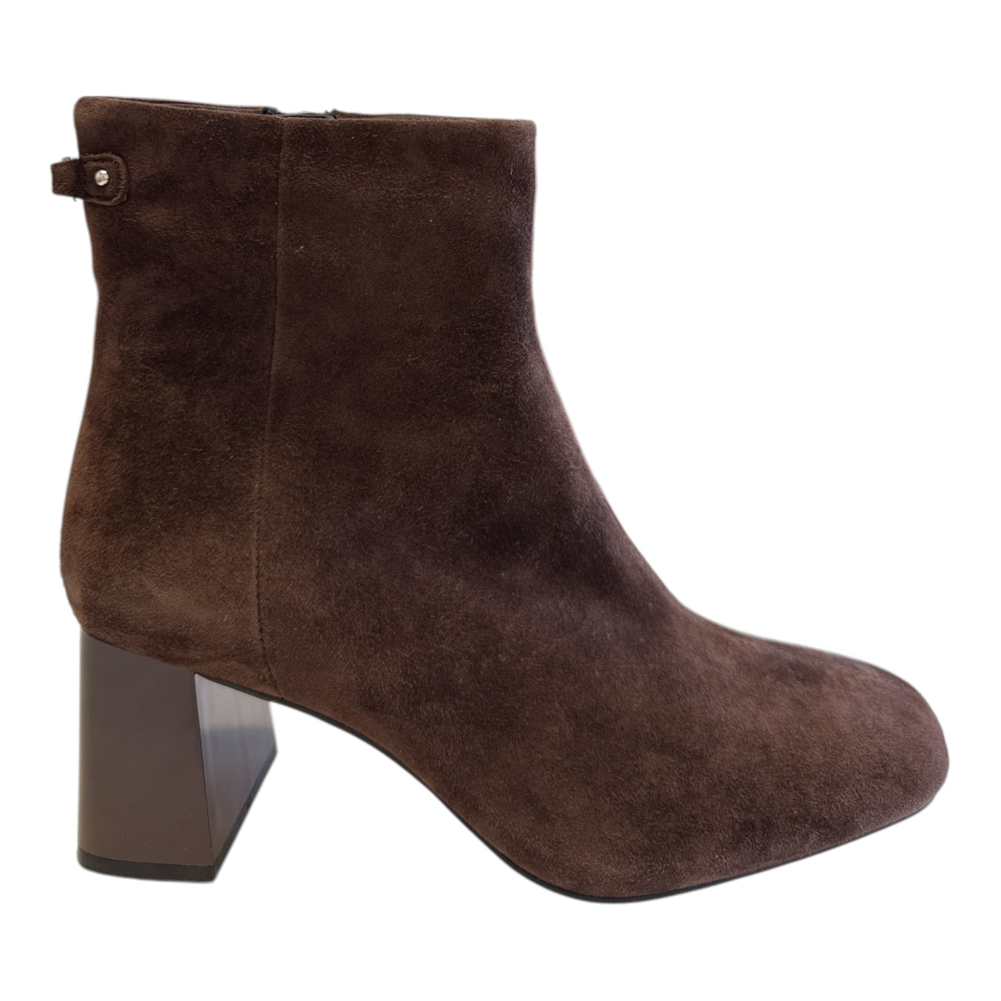 Lotus Brown Suede Heeled Ankle Boots