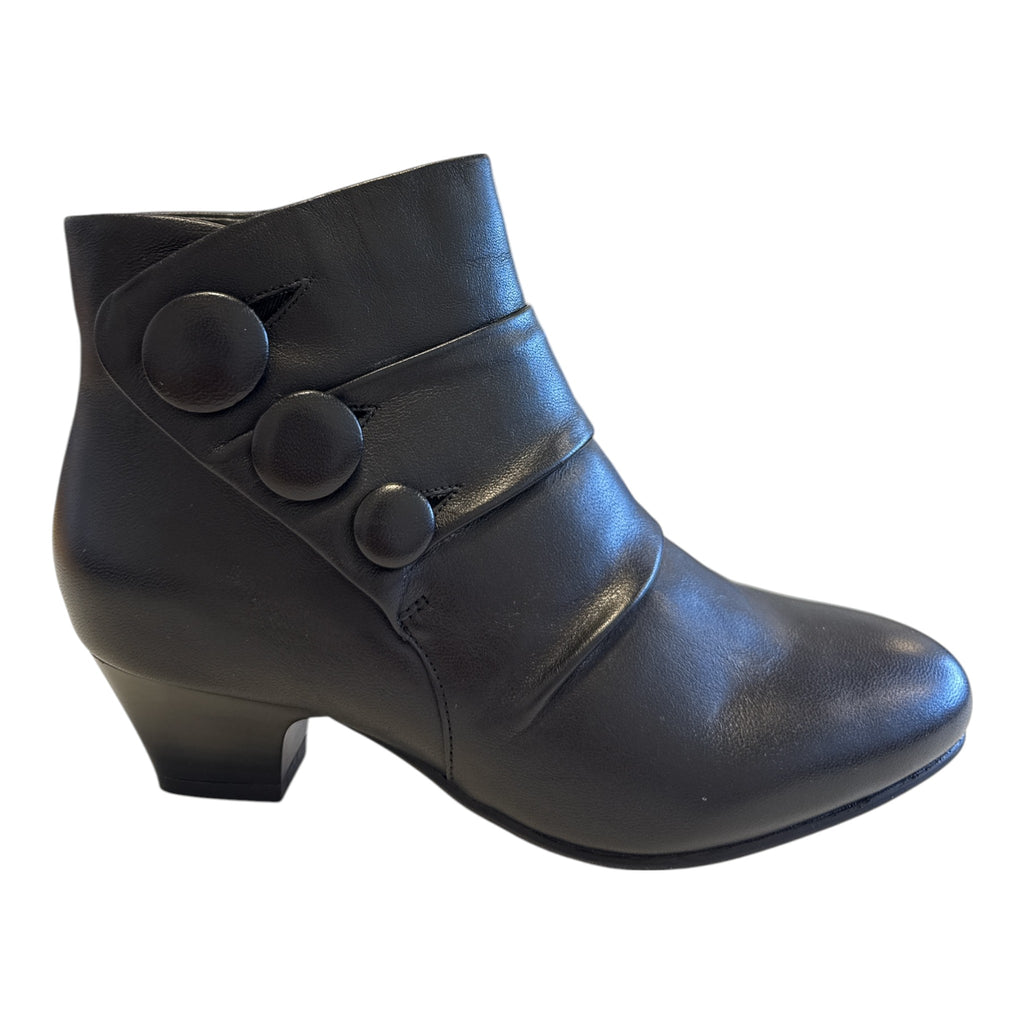 Lotus Prancer Black Leather Ankle Boots