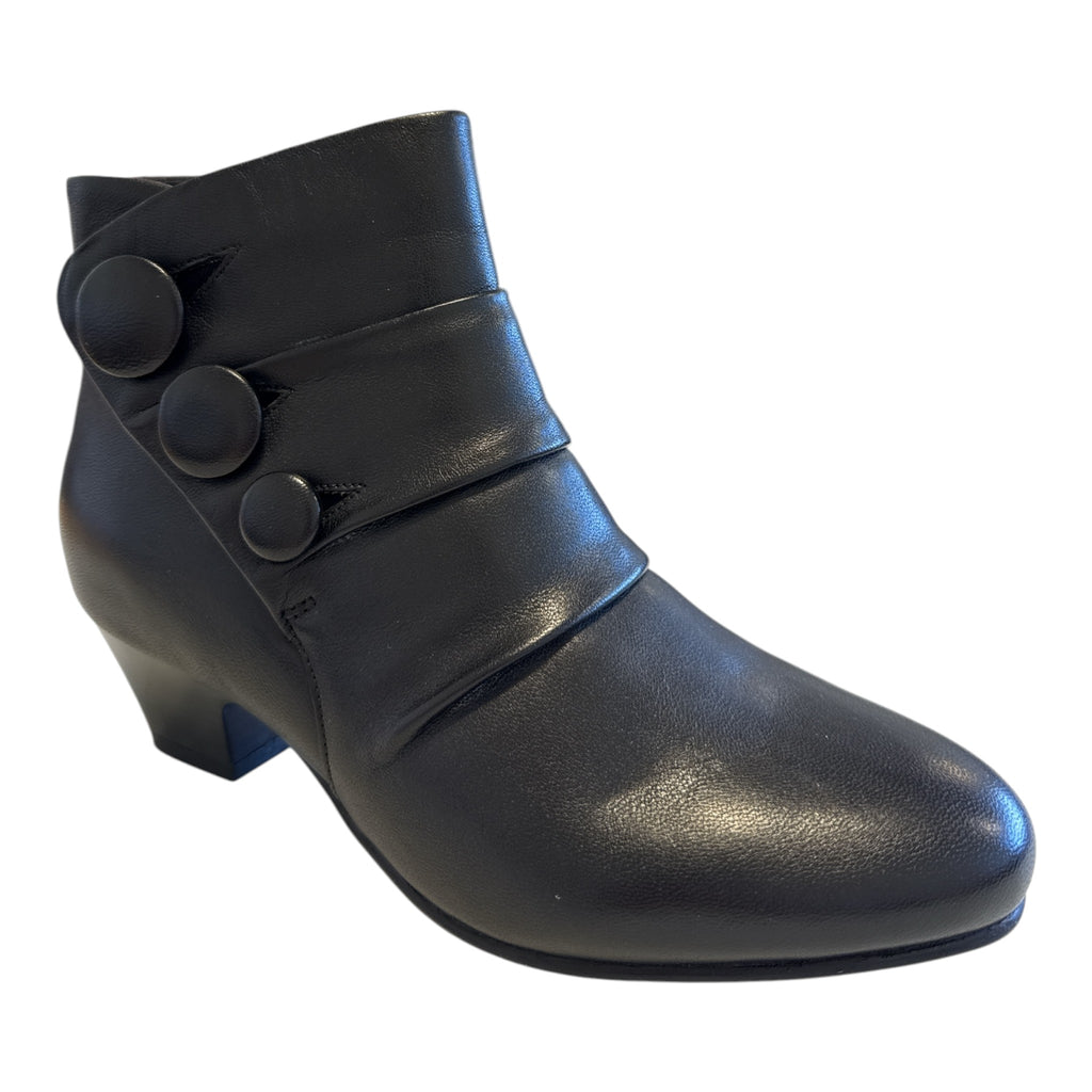 Lotus Prancer Black Leather Ankle Boots