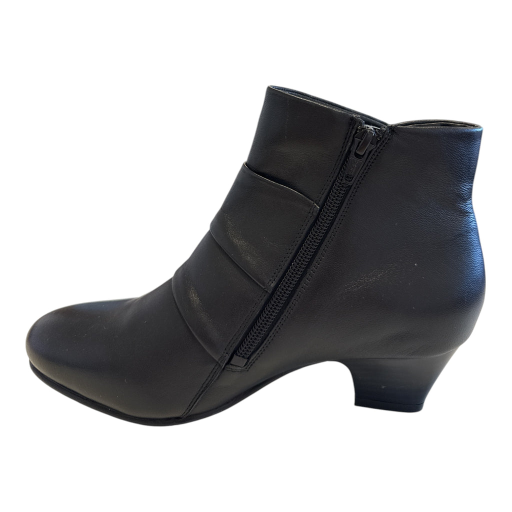 Lotus Prancer Black Leather Ankle Boots