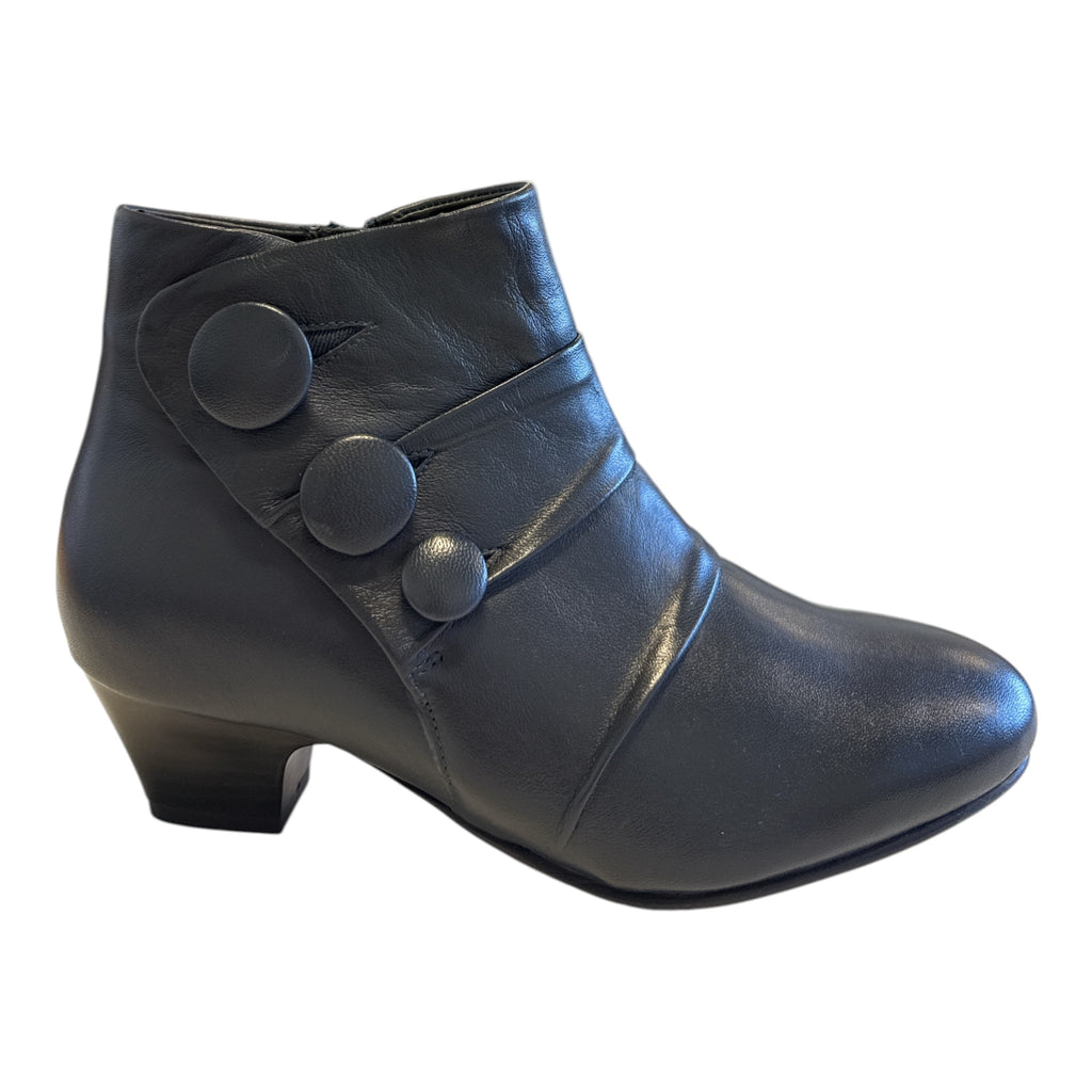 Lotus Prancer Navy Leather Ankle Boots