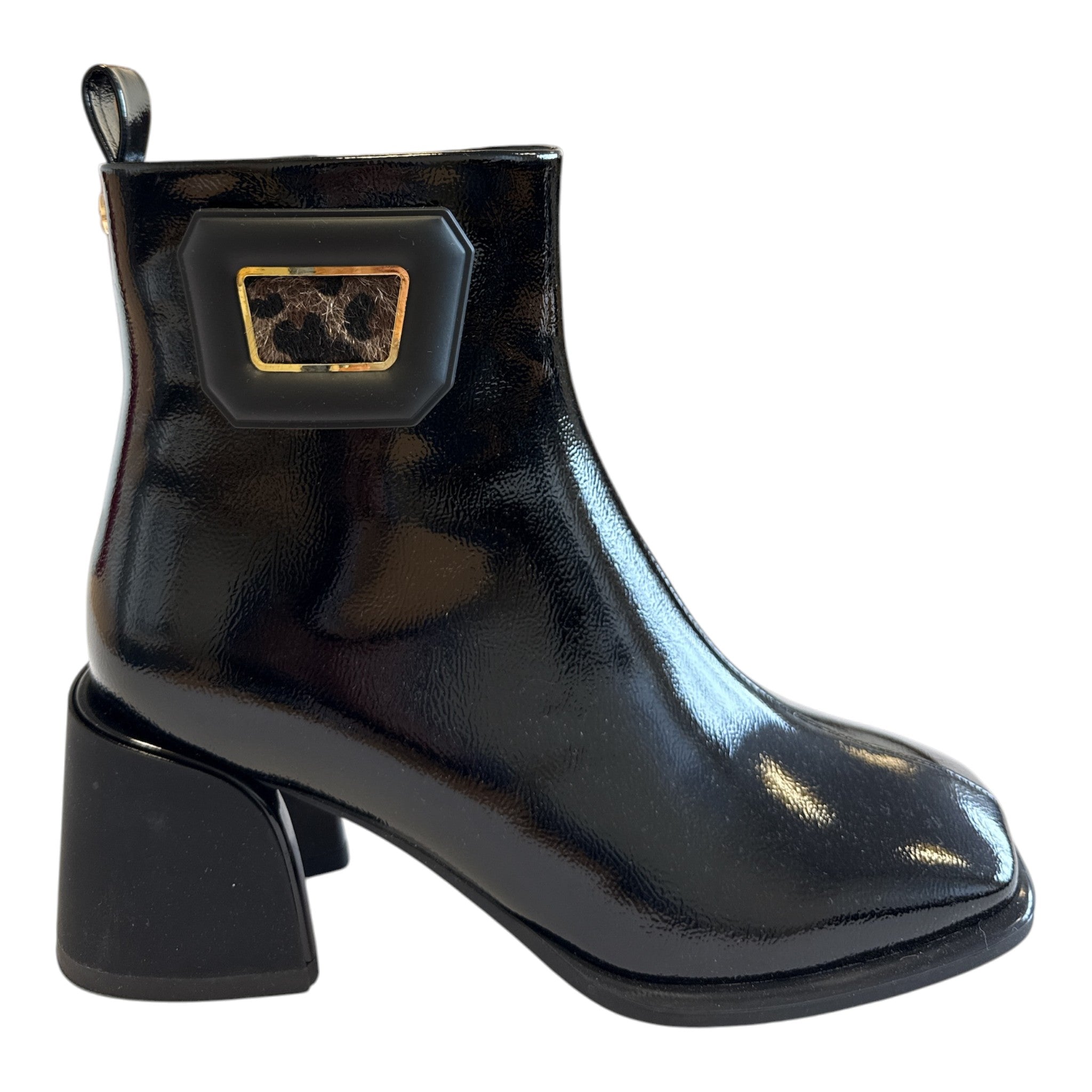 Lotus Quincy Black Patent Ankle Boots