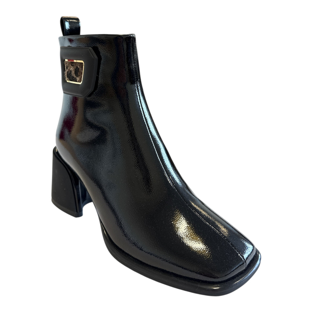 Lotus Quincy Black Patent Ankle Boots