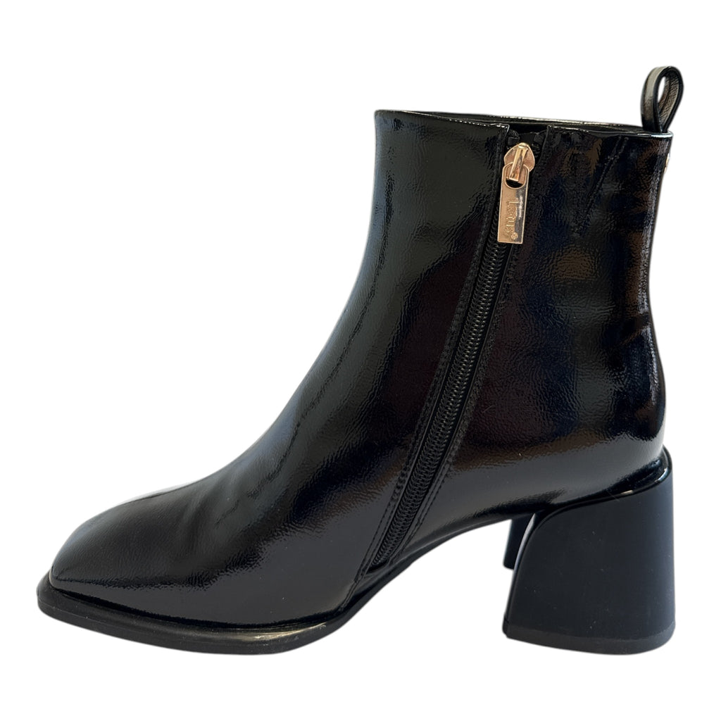 Lotus Quincy Black Patent Ankle Boots