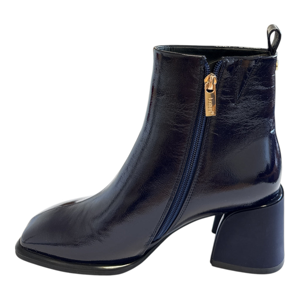 Lotus Quincy Navy Patent Ankle Boots