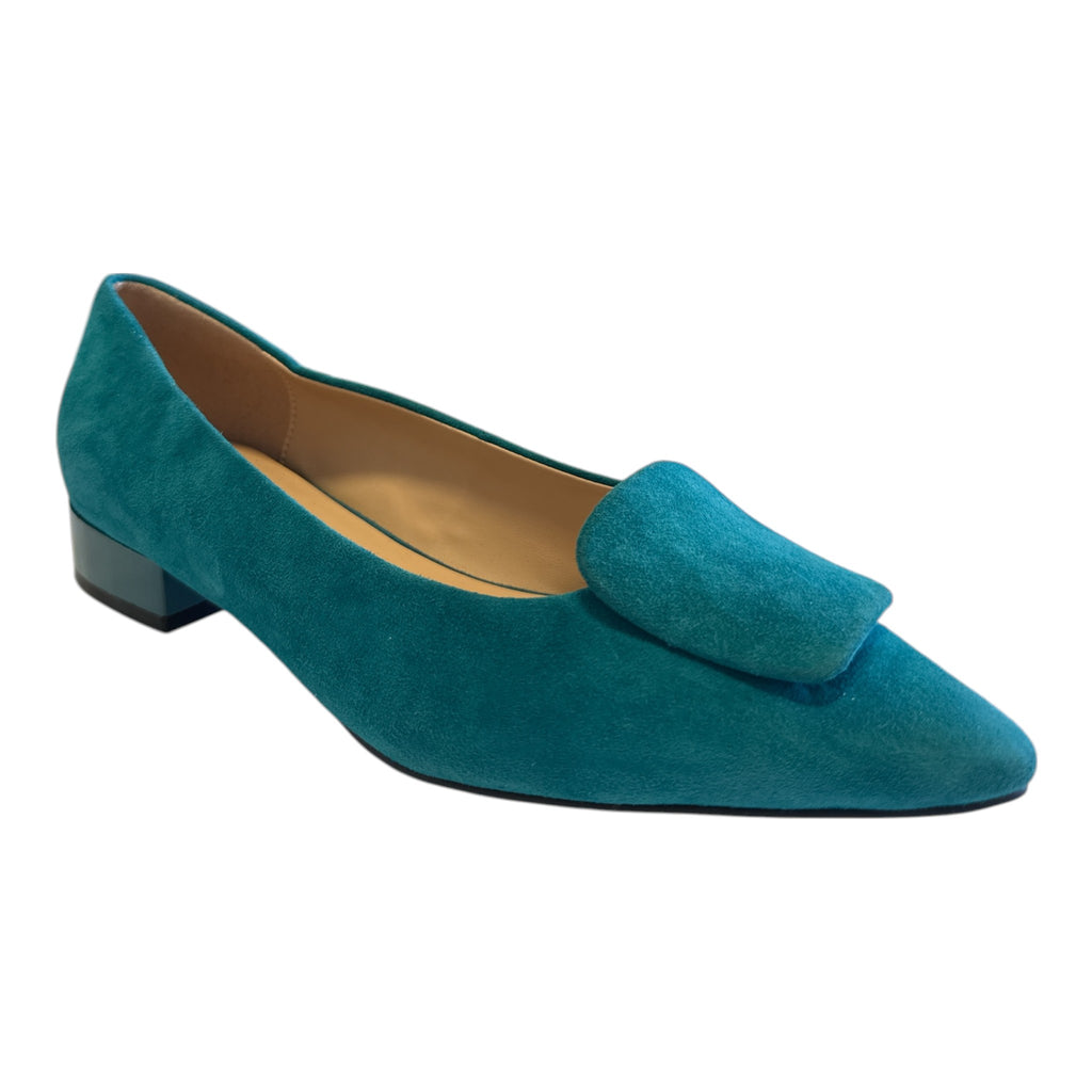Lotus Quinn Teal Low Heeled Court Shoes