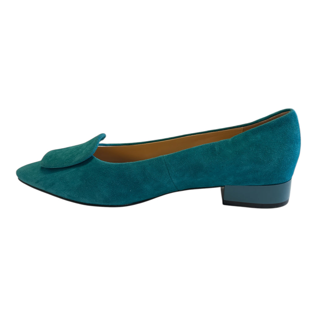 Lotus Quinn Teal Low Heeled Court Shoes