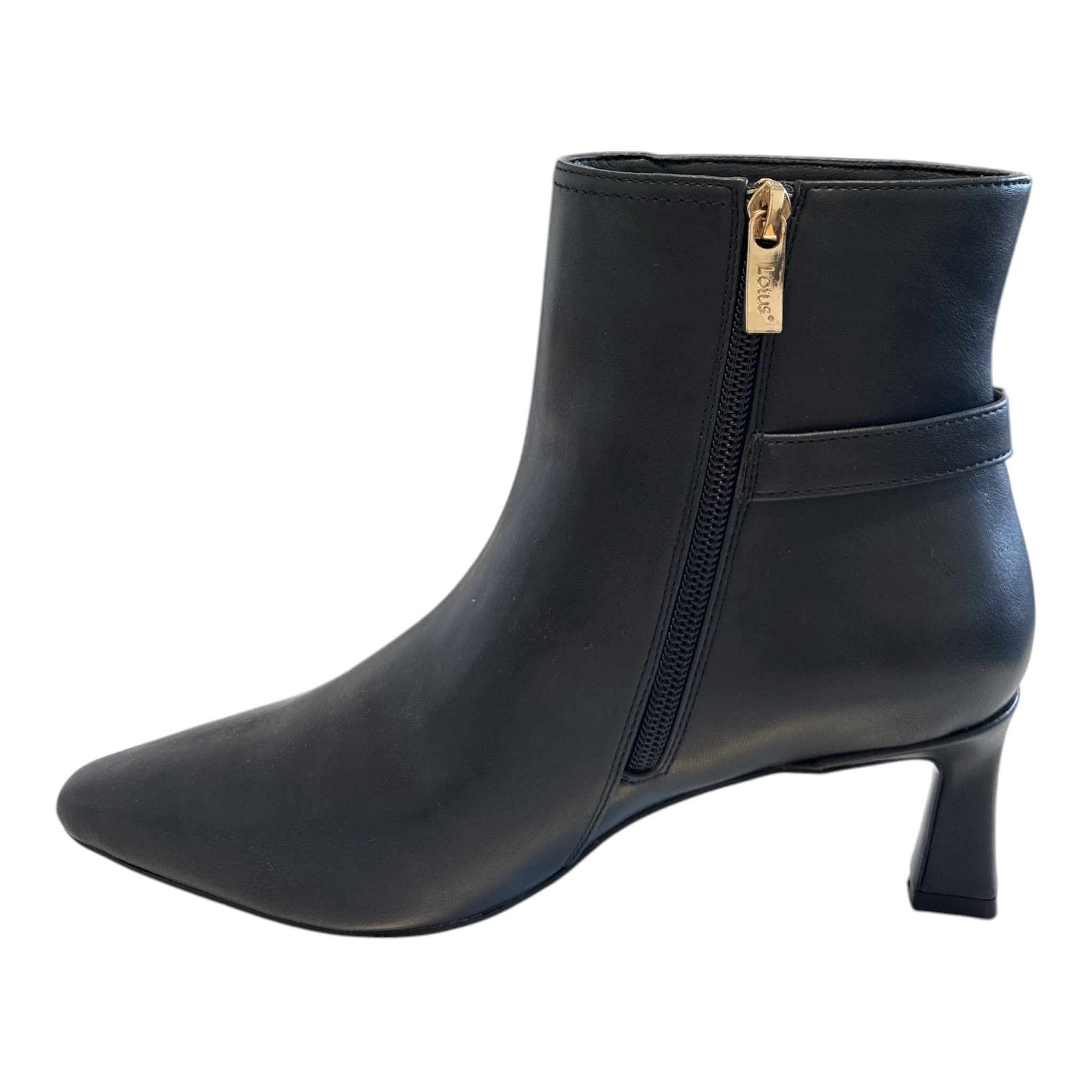 Lotus Ripley Navy Heeled Ankle Boots