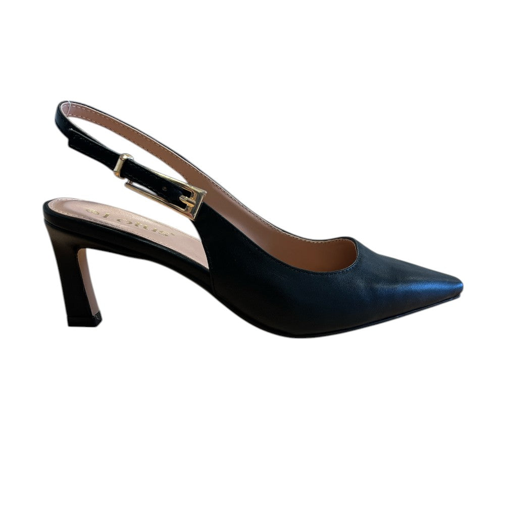 Lotus Sharon Black Slingback Court  Shoes