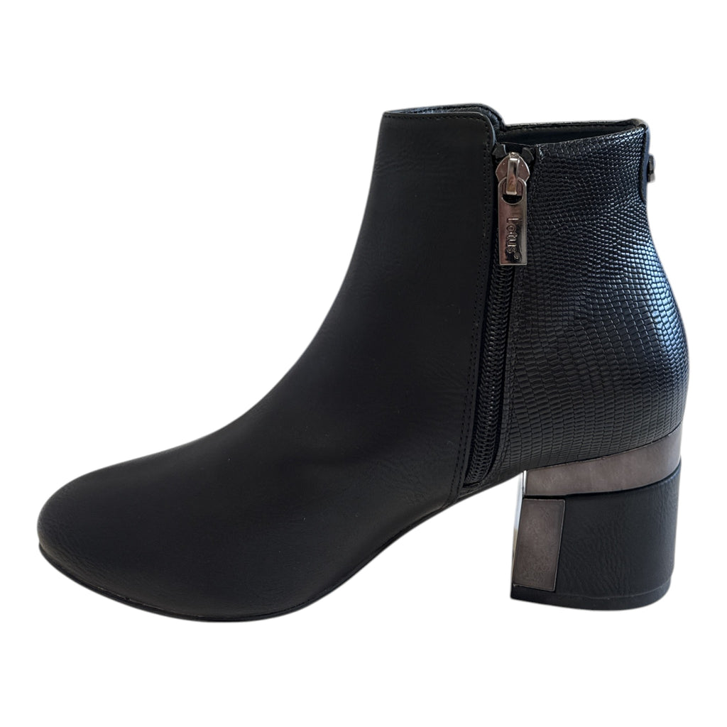 Lotus Simone Black Ankle Boots