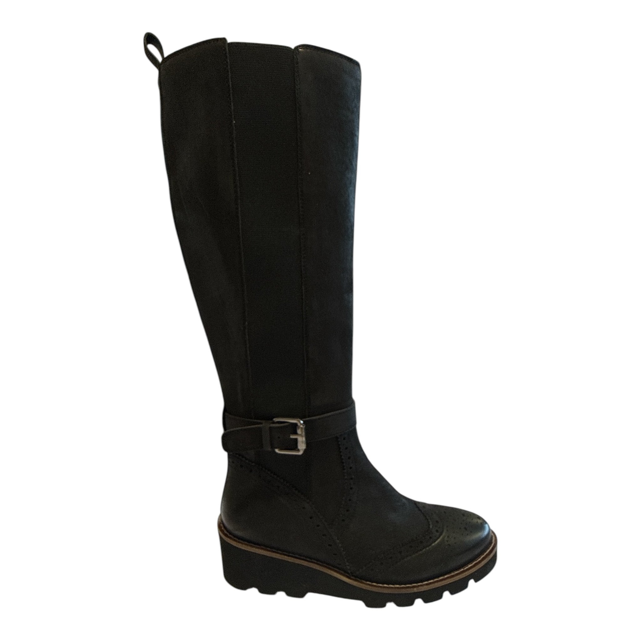Lotus Sloane Black Wedge Knee-High Boots