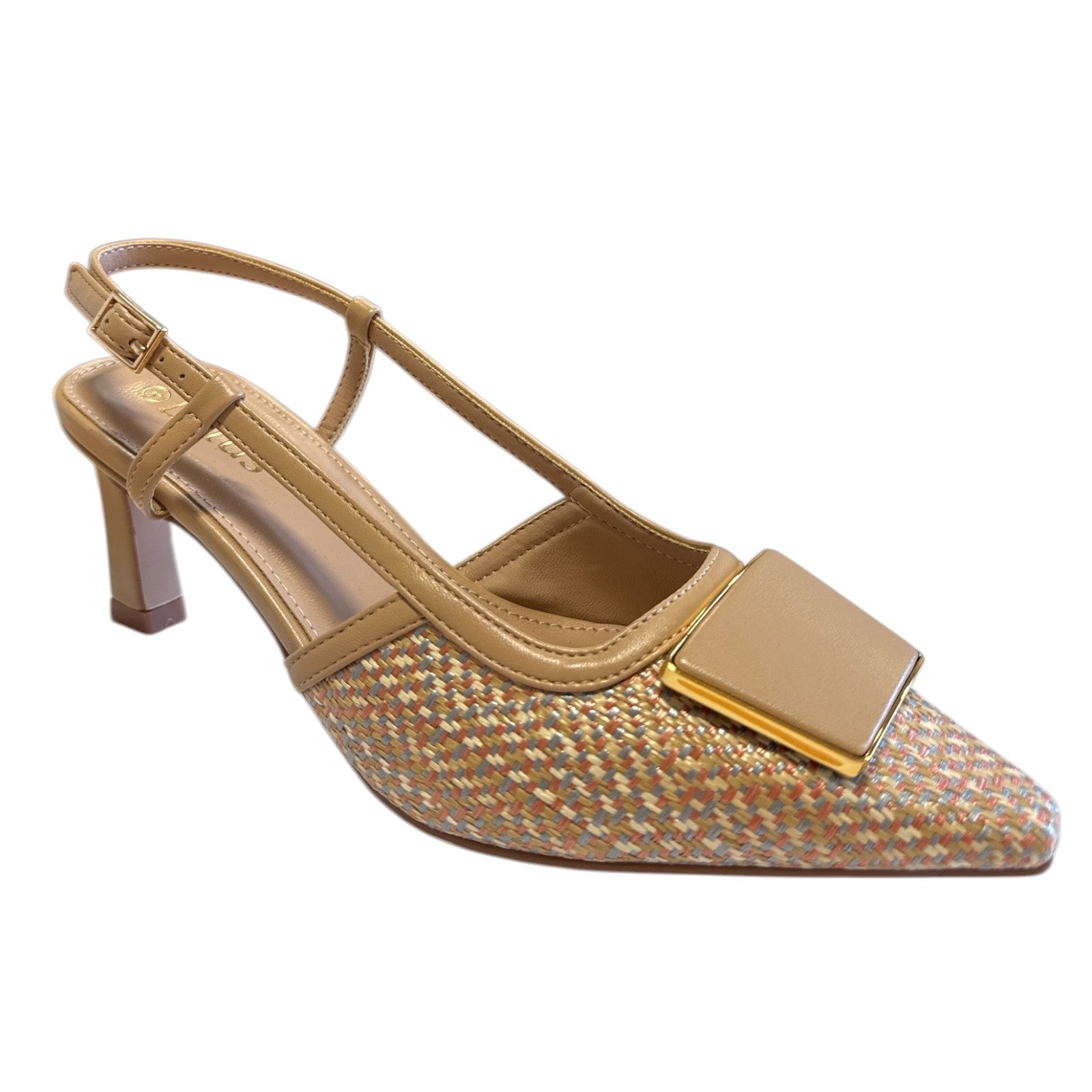 Lotus Solange Natural Sling-Back Court Shoes