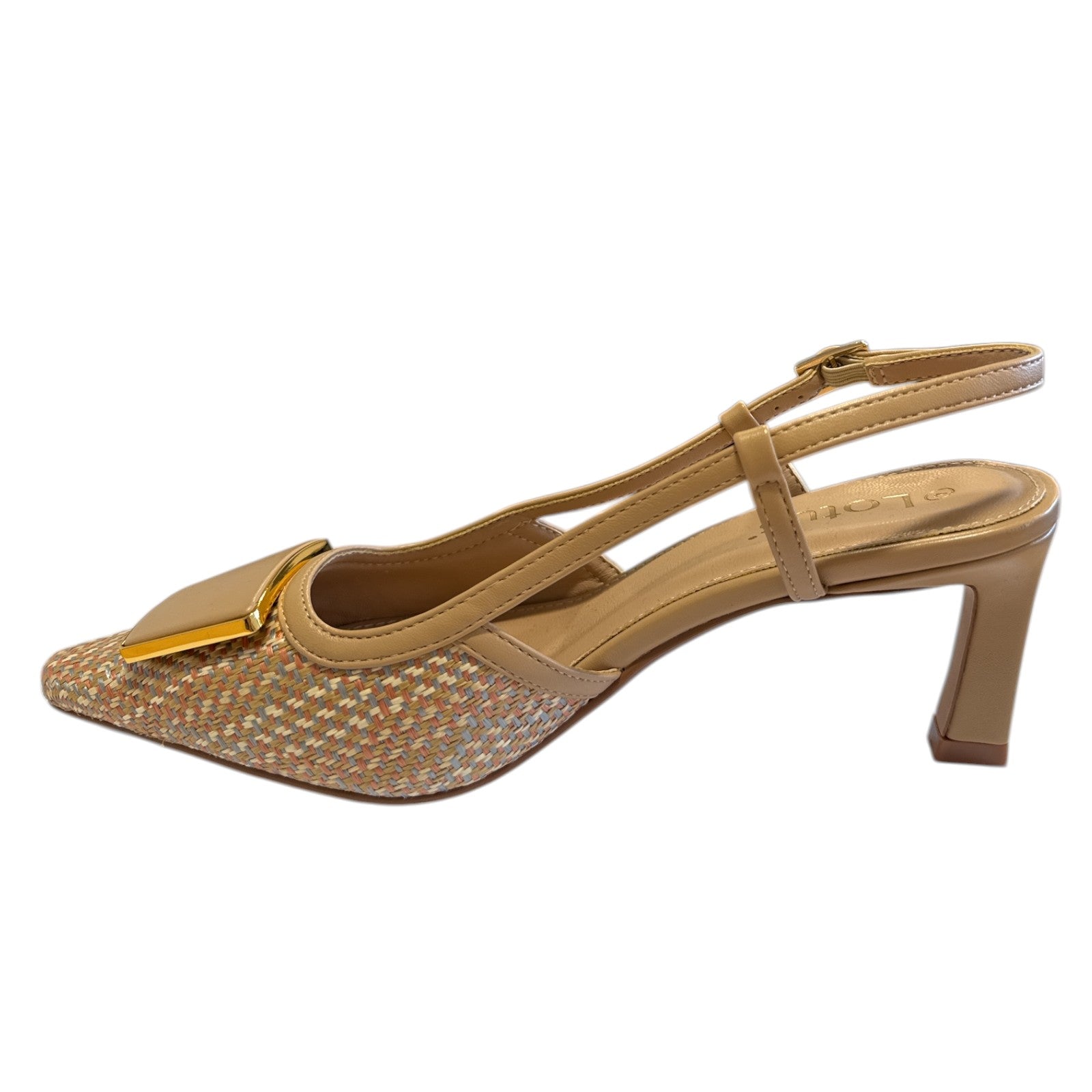 Lotus Solange Natural Sling-Back Court Shoes