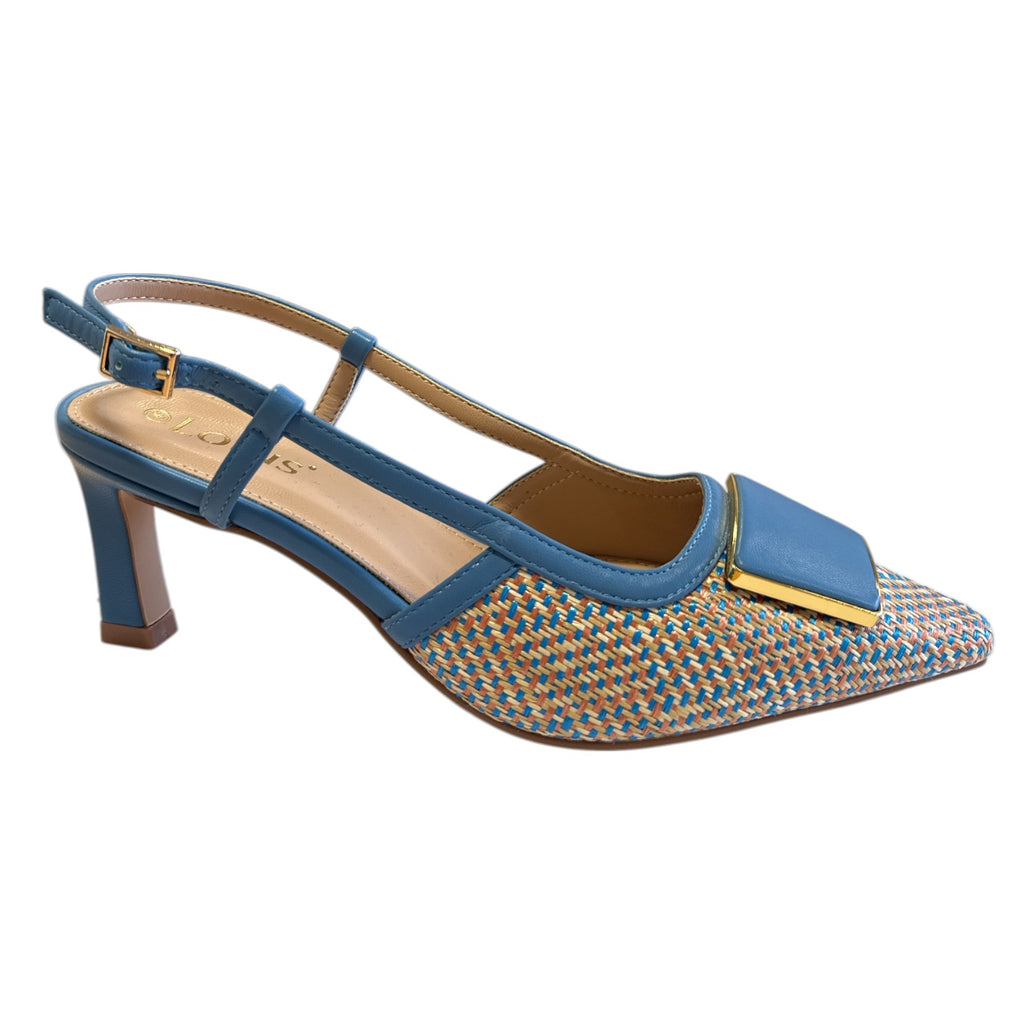 Lotus Solange Blue Sling-Back Court Shoes
