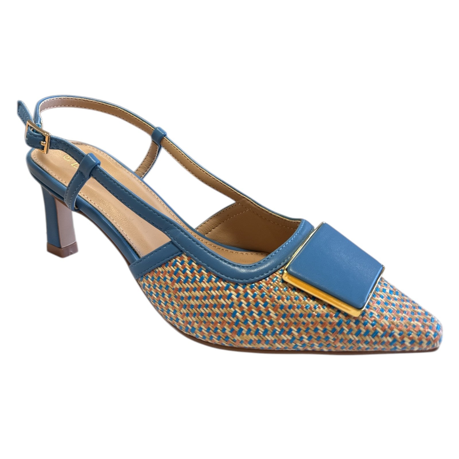 Lotus Solange Blue Sling-Back Court Shoes