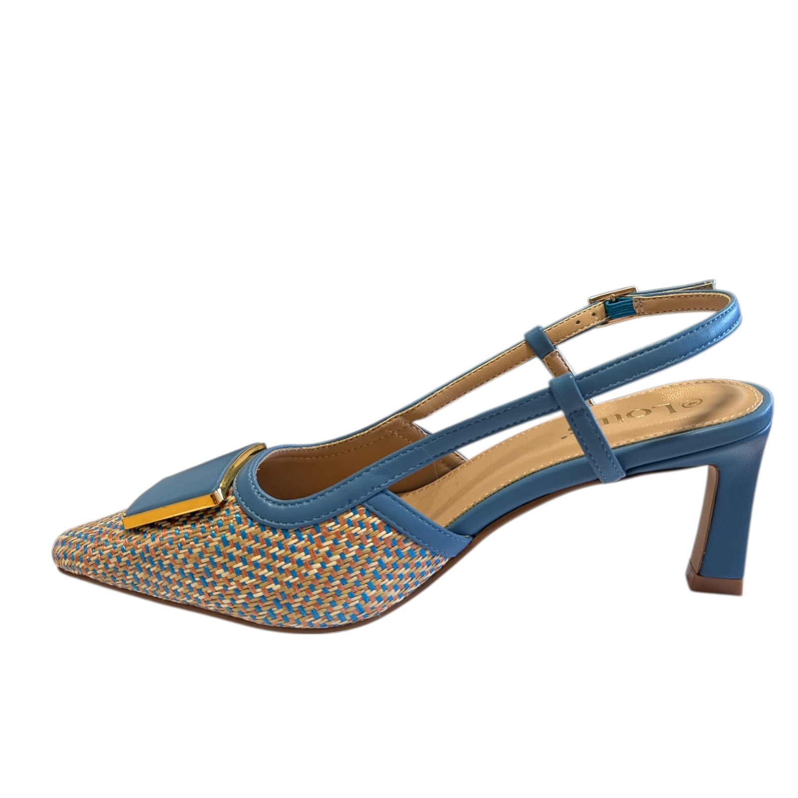 Lotus Solange Blue Sling-Back Court Shoes