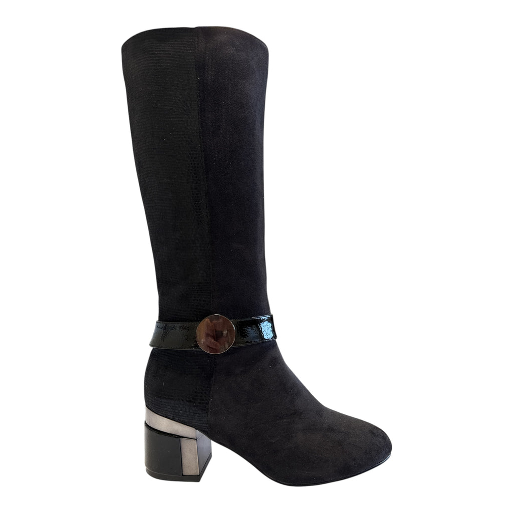 Lotus Solia Black Knee-High Boots