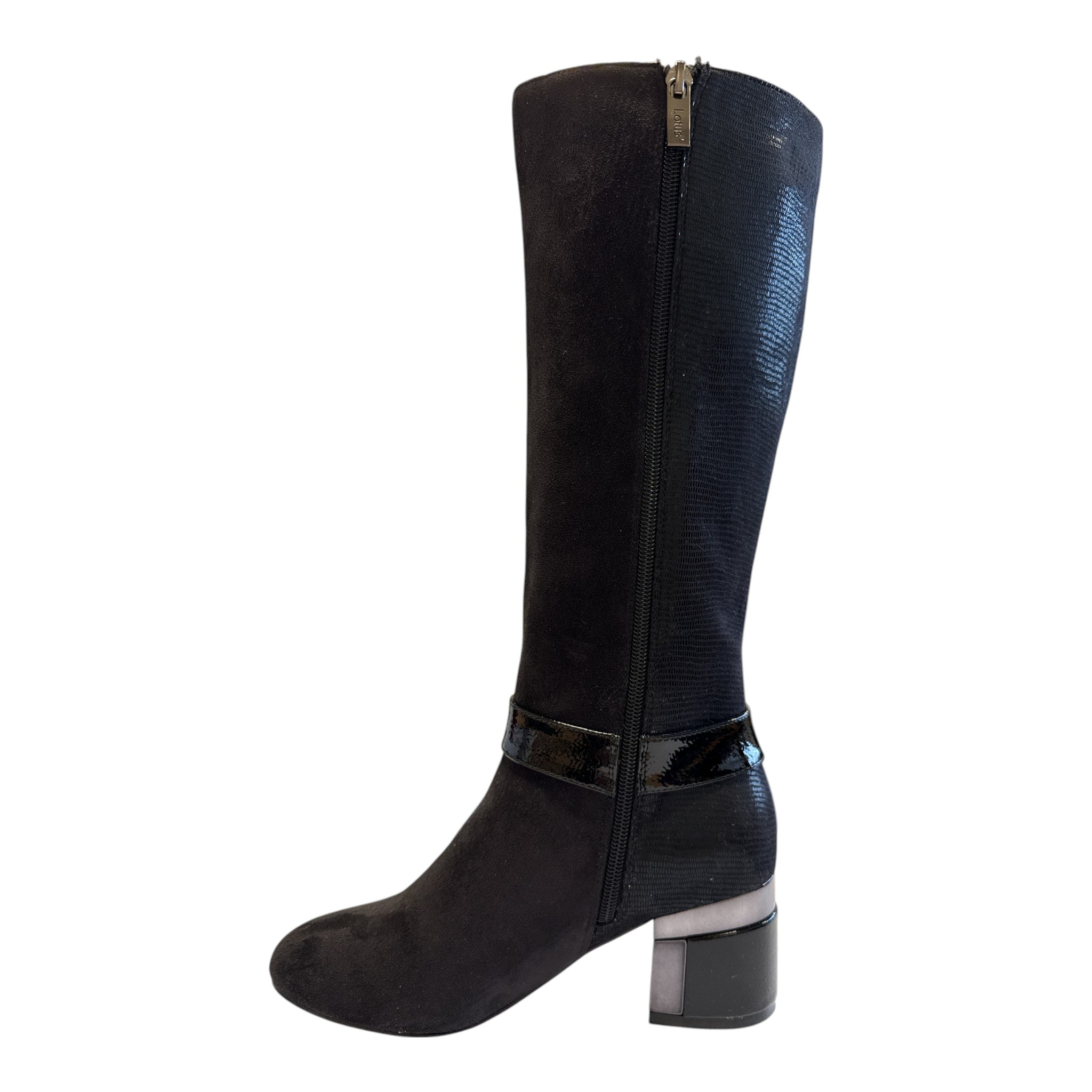 Lotus Solia Black Knee-High Boots