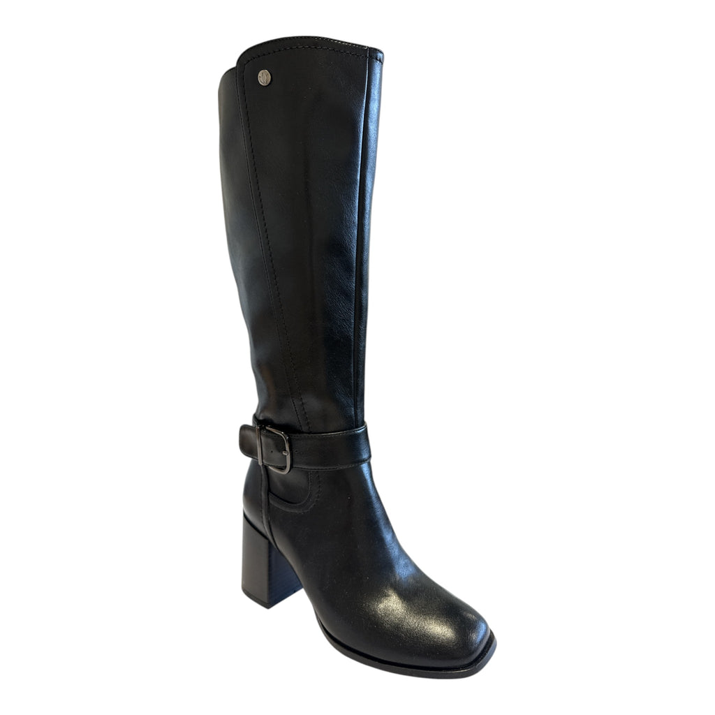 Lotus Storm Black Heeled Knee-High Boots