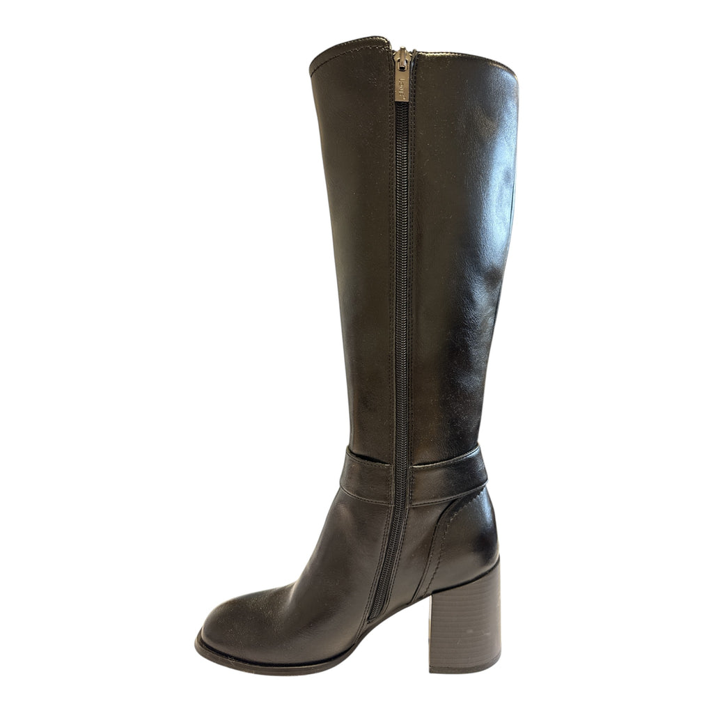 Lotus Storm Black Heeled Knee-High Boots