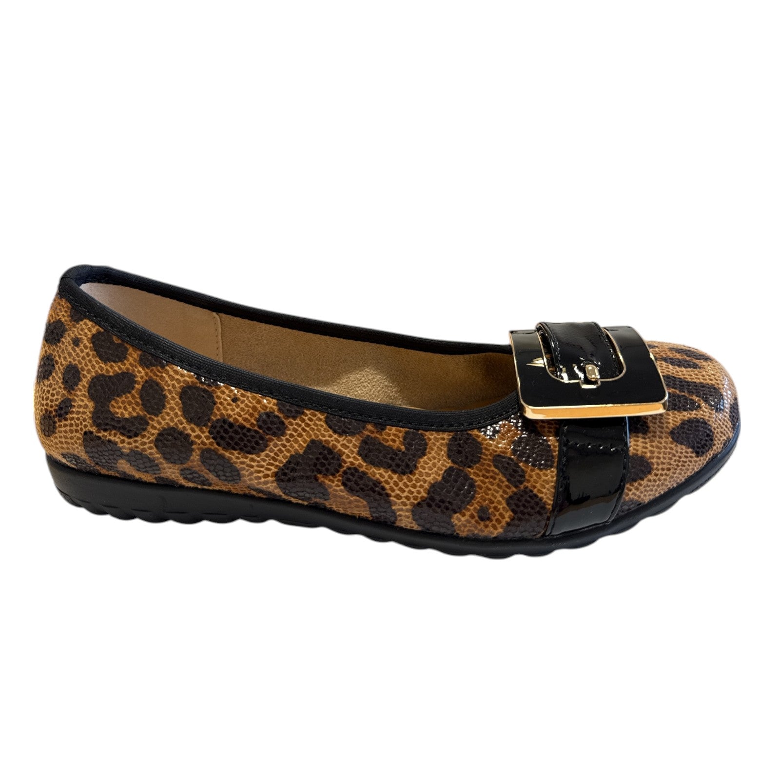 Lotus Tandy Leopard Print Ballerina Pumps
