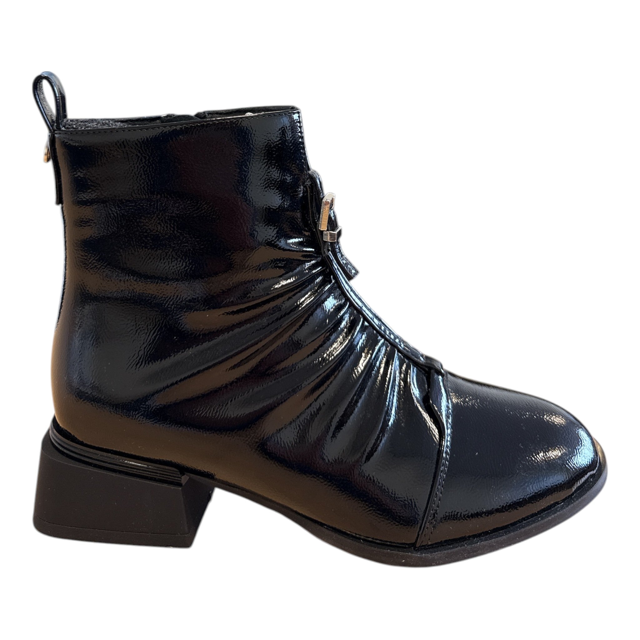 Lotus Tarni Black Patent Ankle Boots