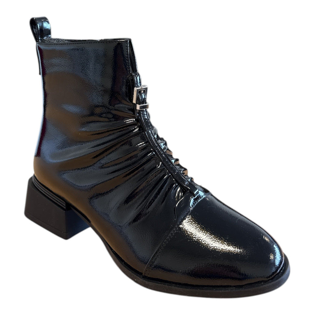 Lotus Tarni Black Patent Ankle Boots