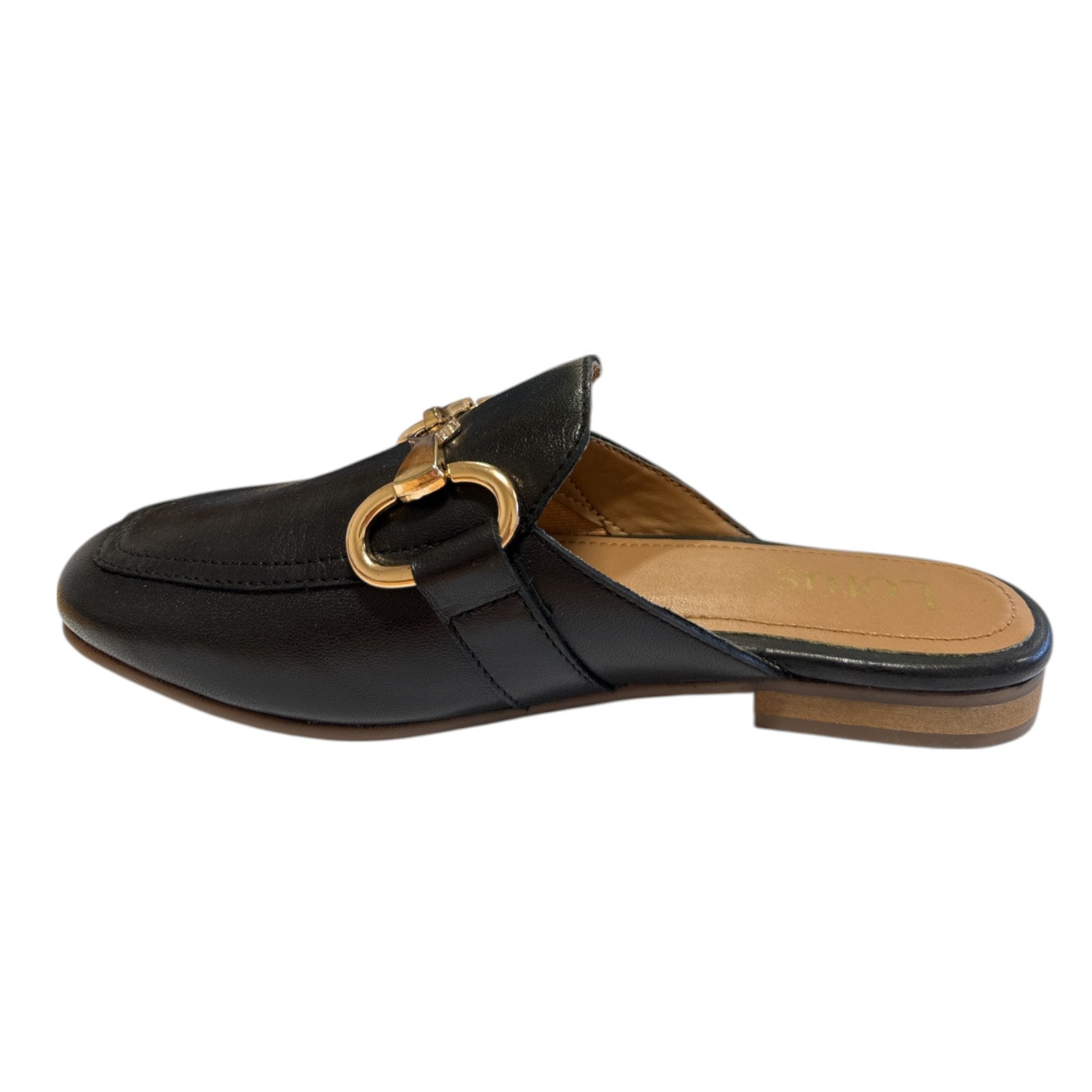Lotus Taylor Black Leather Mules
