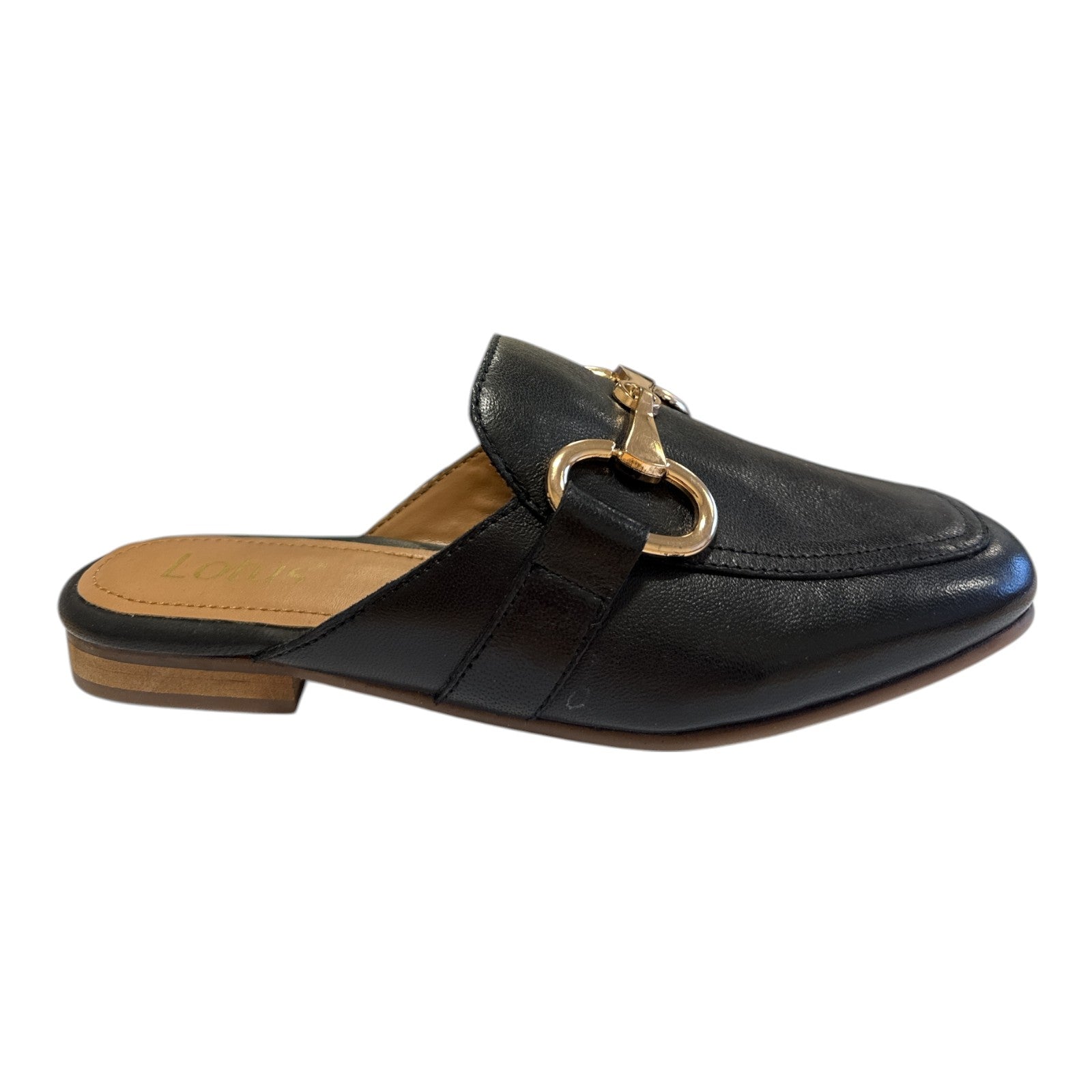 Lotus Taylor Black Leather Mules