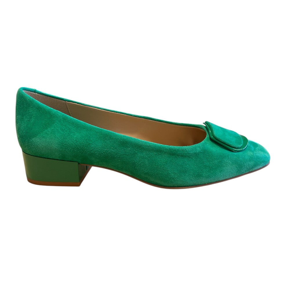 Lotus Valentina Green Block Heel Court Shoes