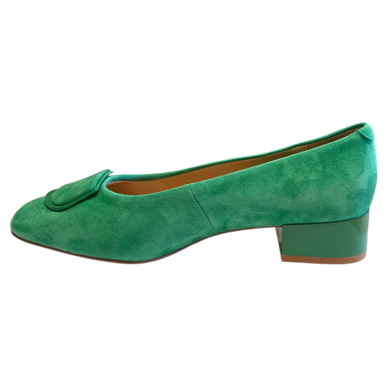Lotus Valentina Green Block Heel Court Shoes