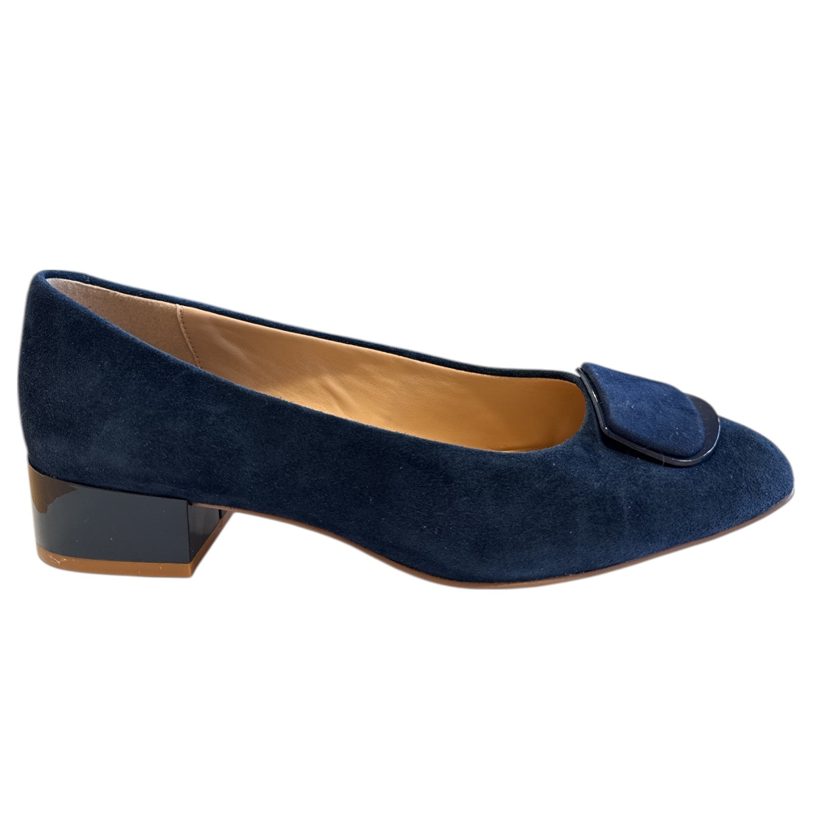 Lotus Valentina Navy Block Heel Court Shoes