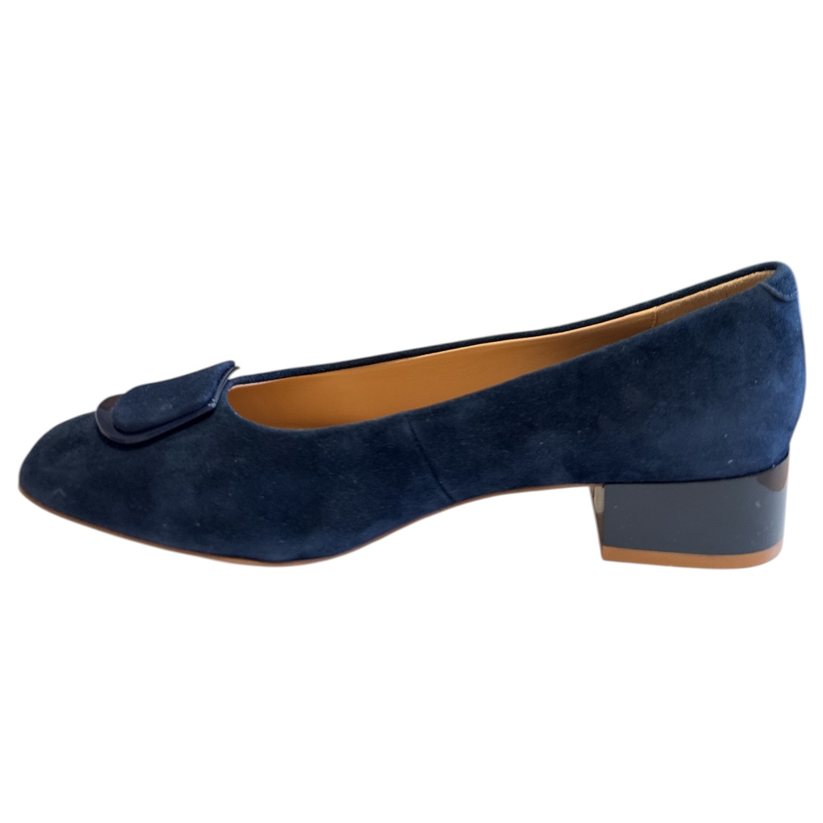 Lotus Valentina Navy Block Heel Court Shoes