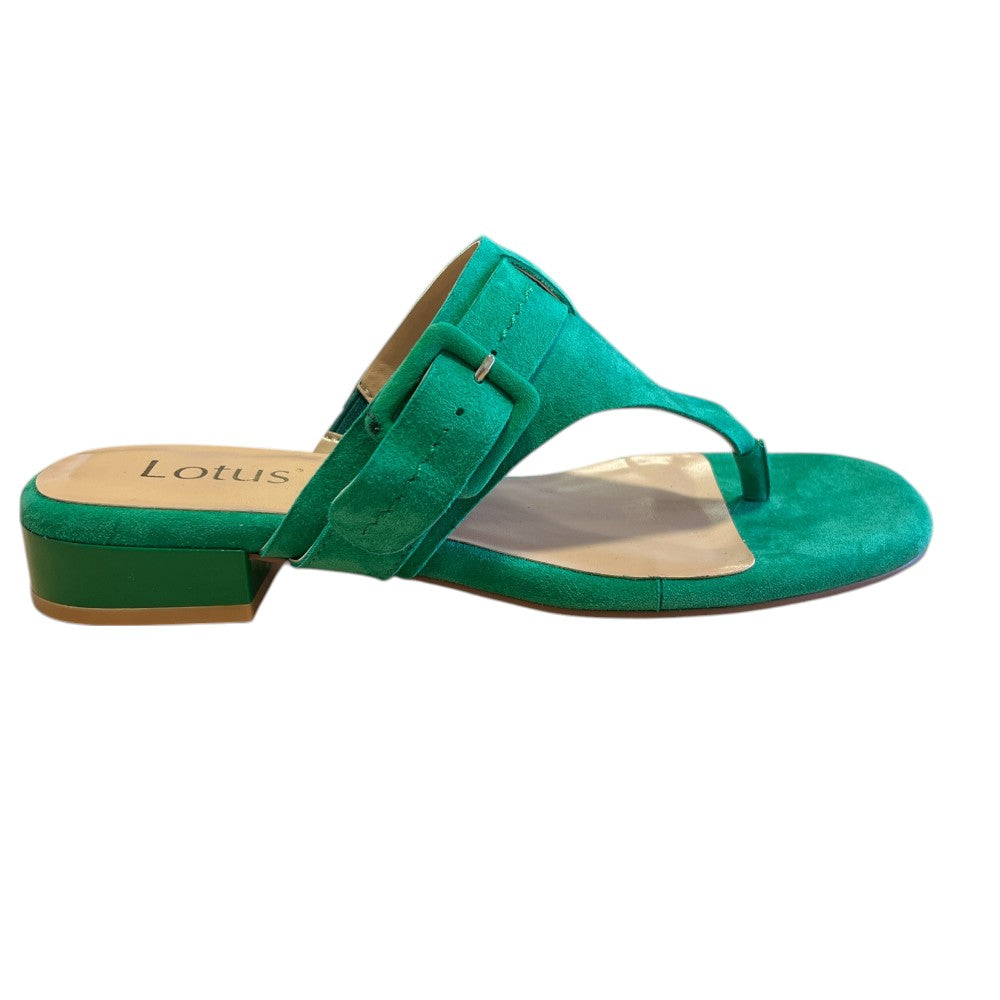 Lotus Vittoria Green Toe-Post Sandals