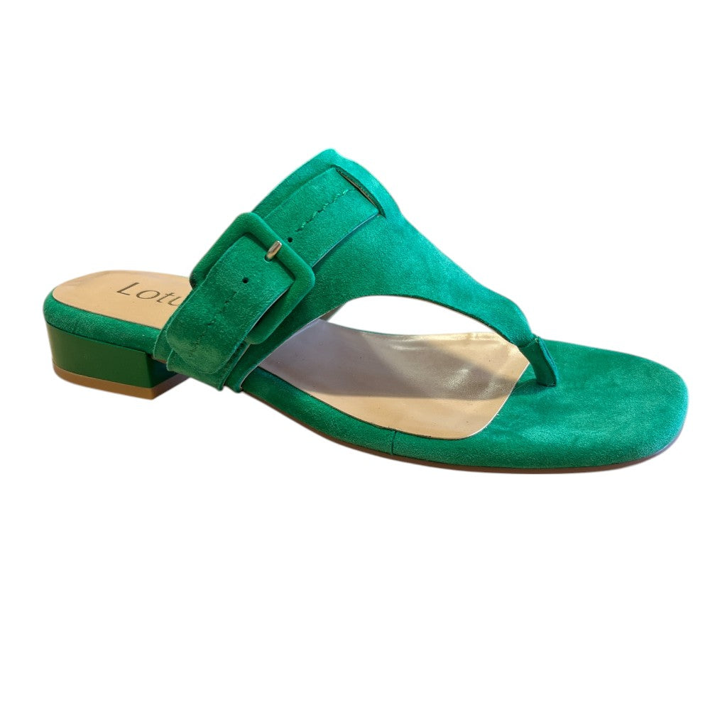 Lotus Vittoria Green Toe-Post Sandals