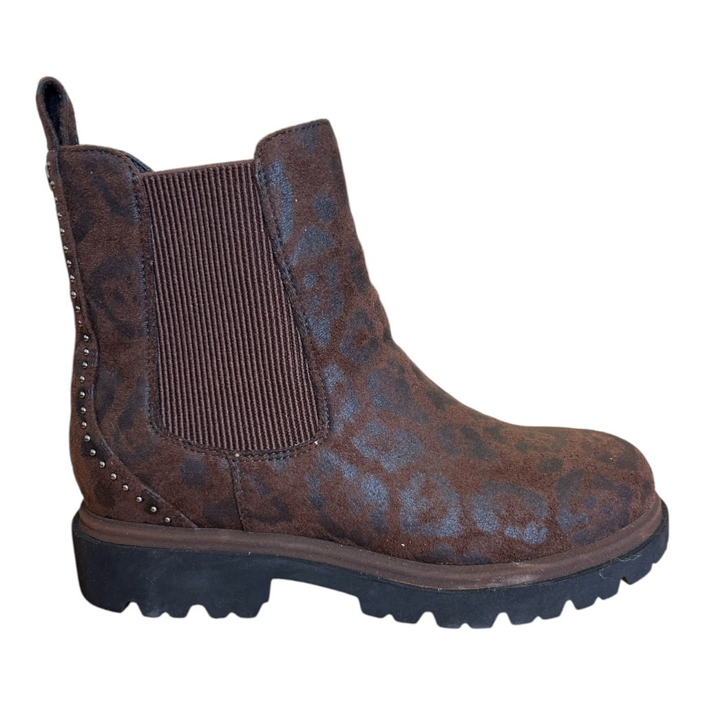 Lotus Selma Brown Leopard Print Ankle Boots