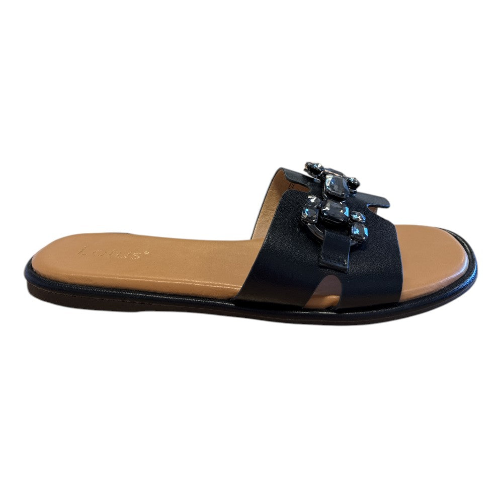 Lotus Agueda Black Flat Mules