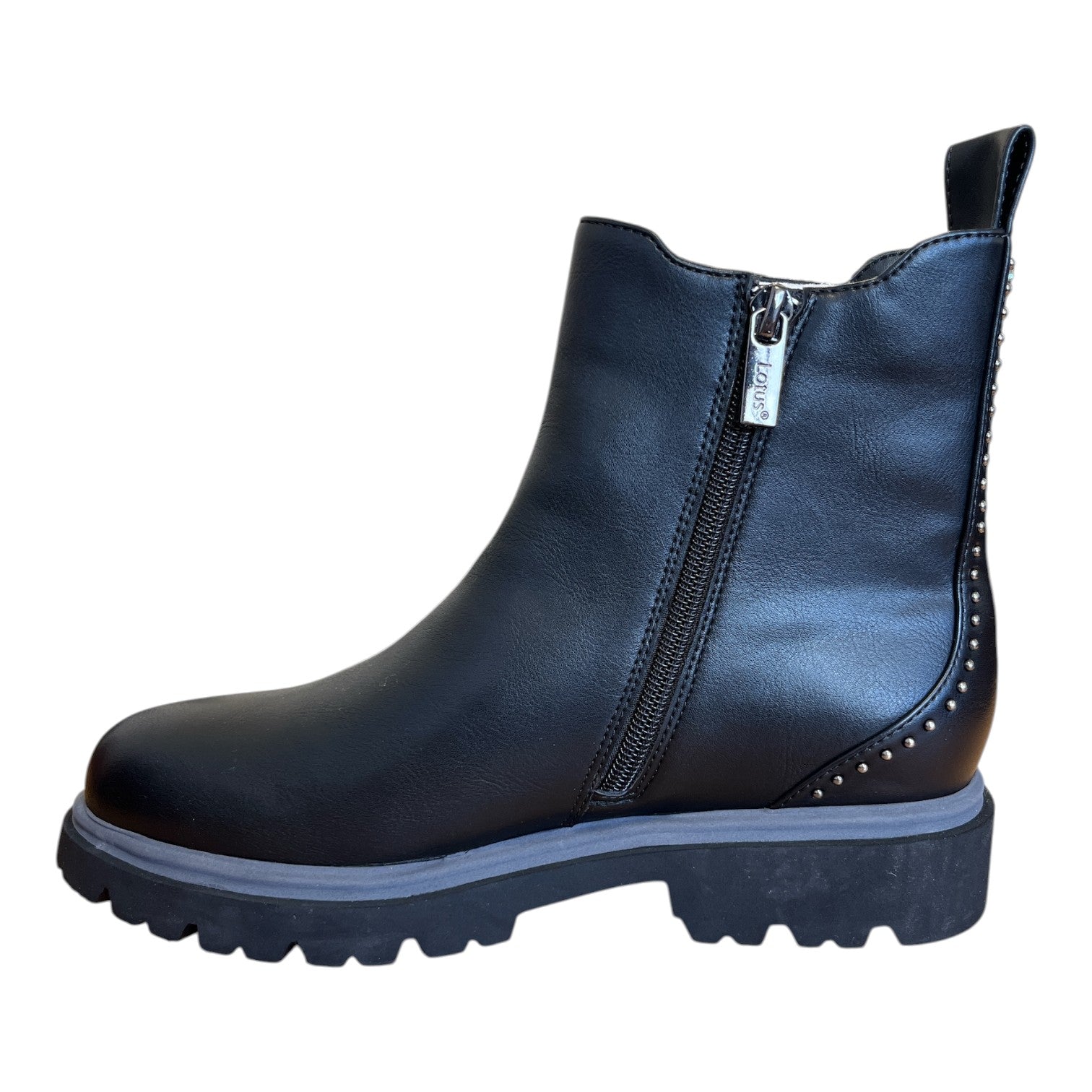 Lotus Selma Black Print Ankle Boots