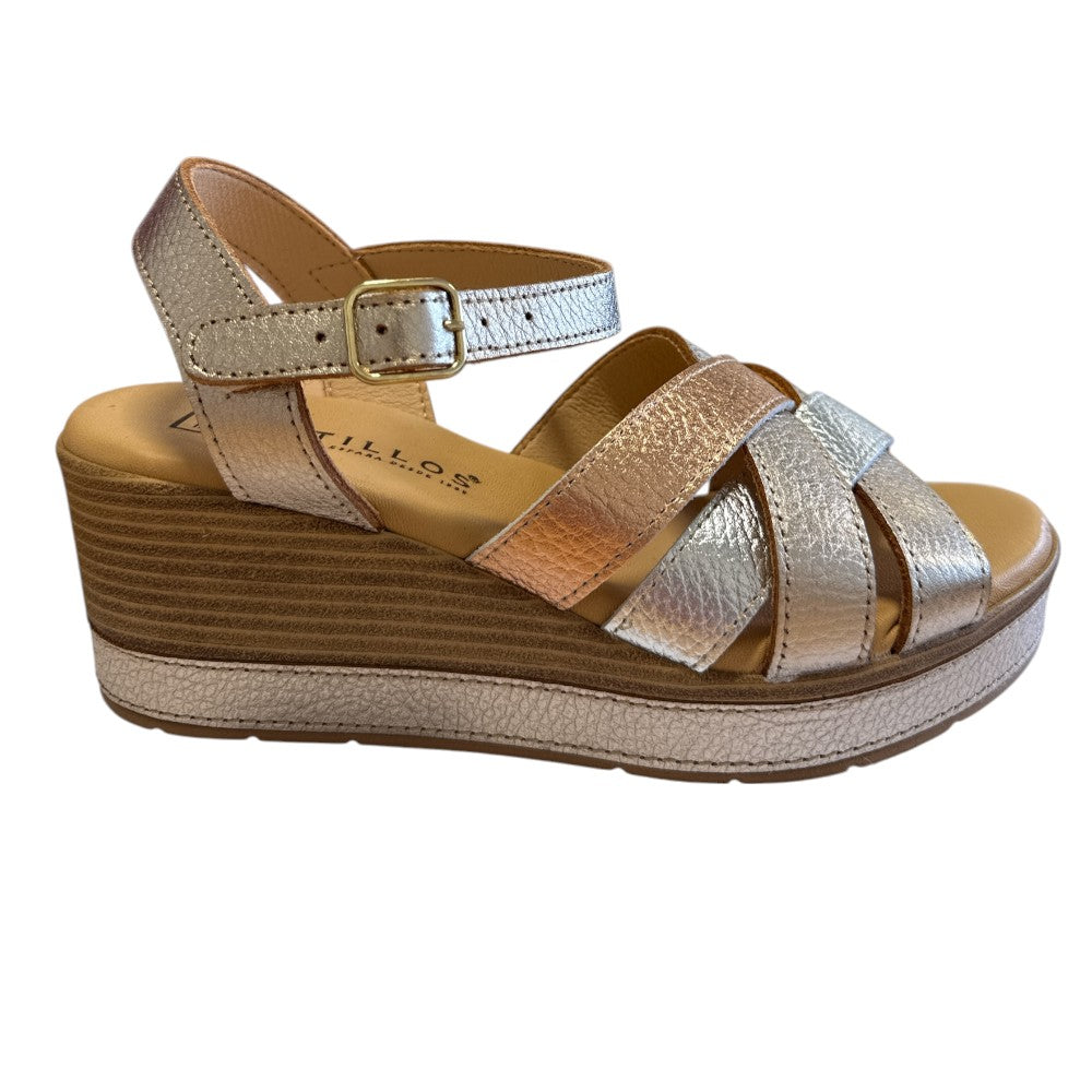 Pitillos 11.281 Gold Multi Leather Sandals