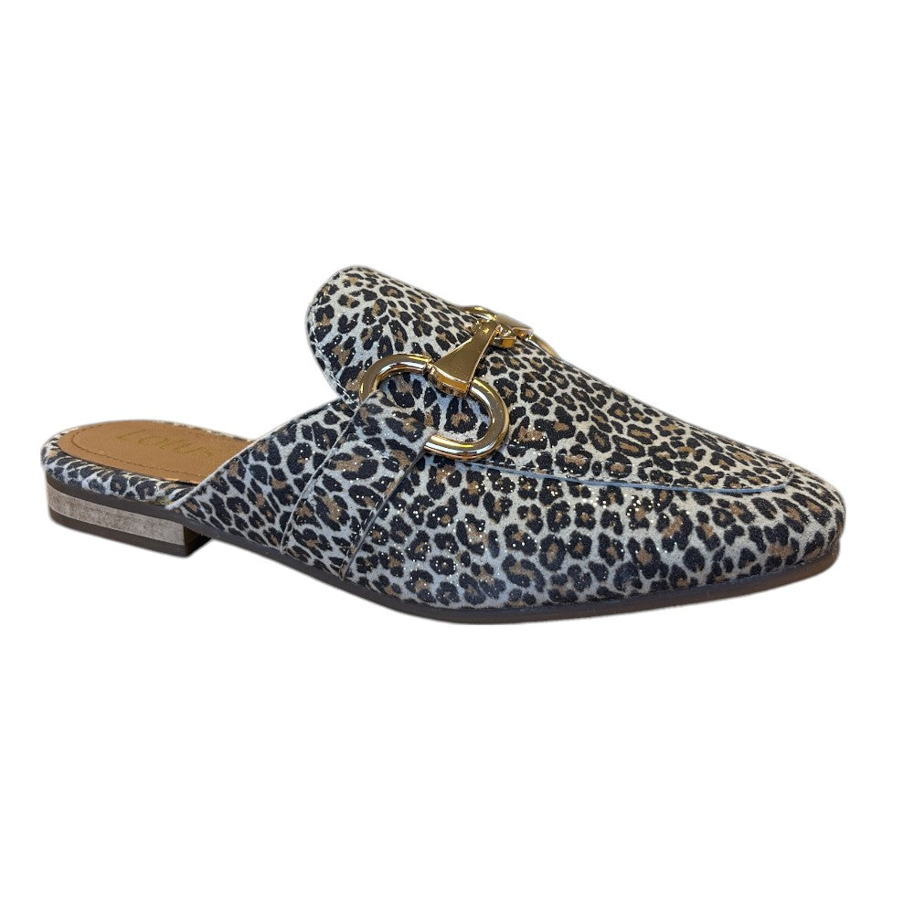 Lotus Taylor Leopard Print Suede Mules