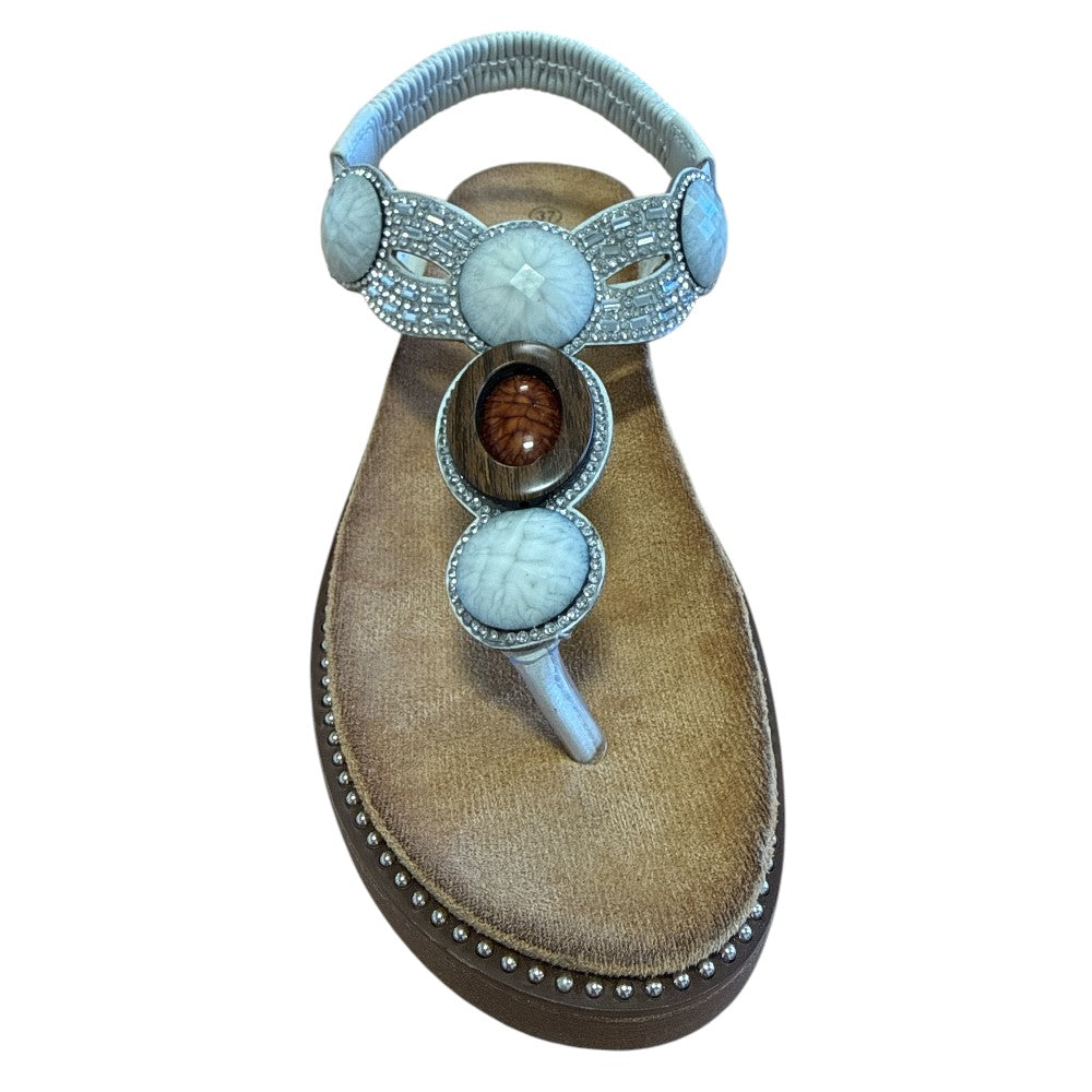 Lotus White Toe-Post Sandals